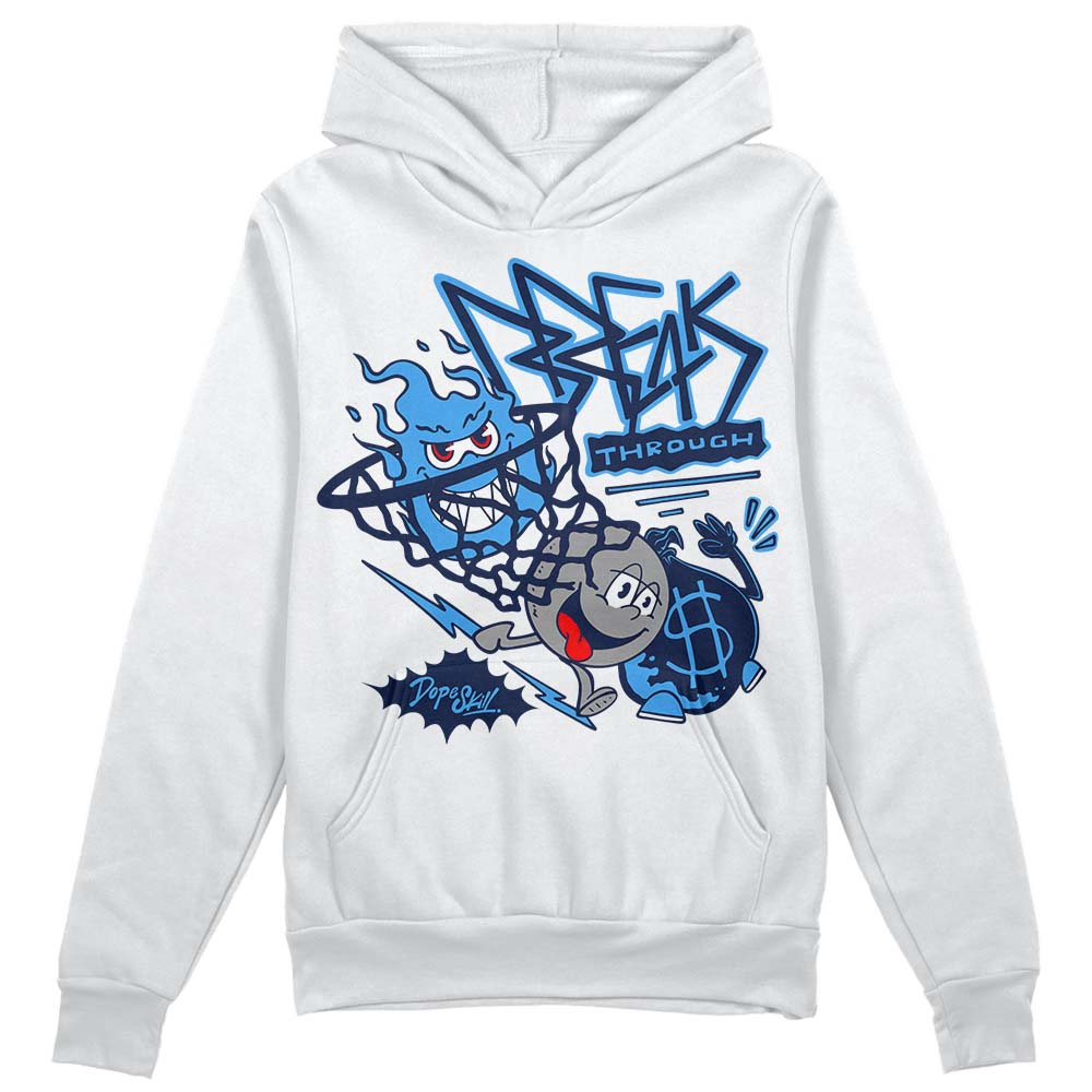 Jordan Spiz’ike Low “White/Obsidian” DopeSkill Hoodie Sweatshirt Break Through Graphic Streetwear - White