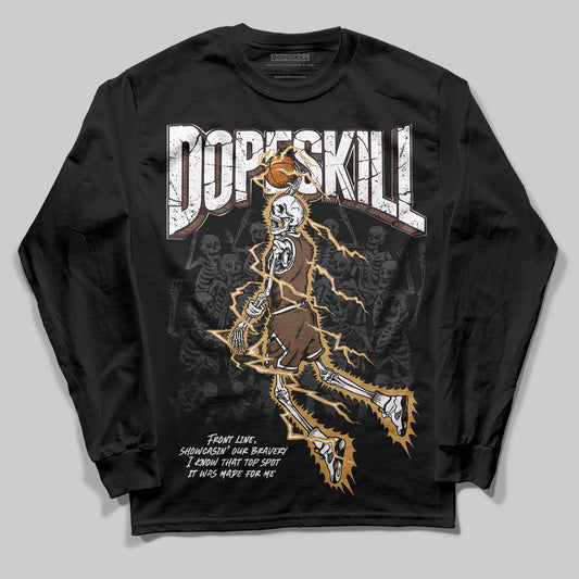 Jordan 5 “Earth/Metallic Gold” DopeSkill Long Sleeve T-Shirt Thunder Dunk Graphic Streetwear - Black