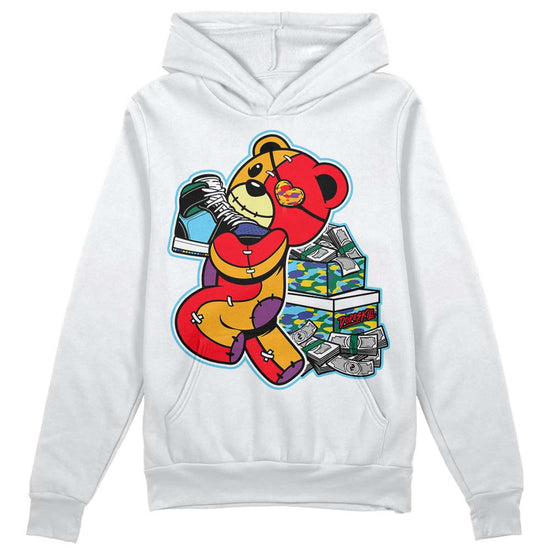 Jordan 1 Mid GS 'Six Championships DopeSkill Hoodie Sweatshirt Bear Steals Sneaker Graphic Streetwear - White 