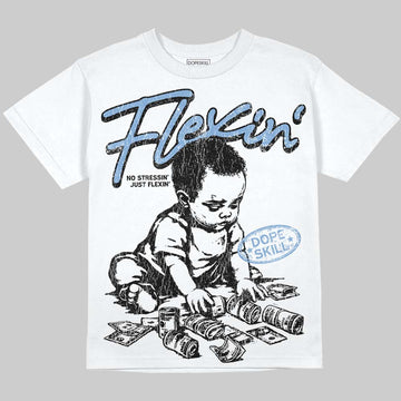 Jordan 5 Retro University Blue DopeSkill Oversize Print T-Shirt Flexin' Graphic Streetwear