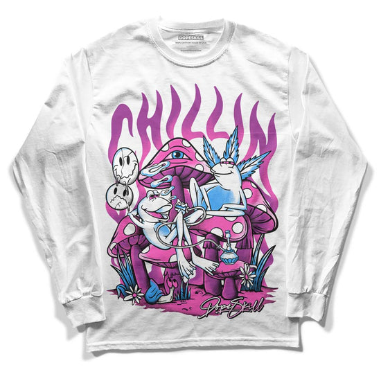 Jordan 4 GS “Hyper Violet” DopeSkill Long Sleeve T-Shirt Chillin Graphic Streetwear - White