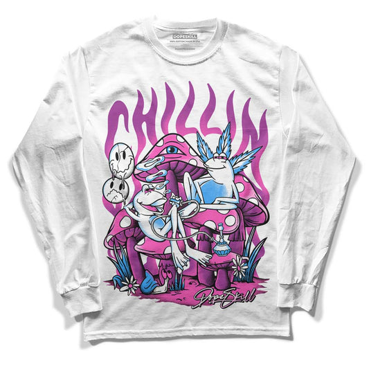 Jordan 4 GS “Hyper Violet” DopeSkill Long Sleeve T-Shirt Chillin Graphic Streetwear - White