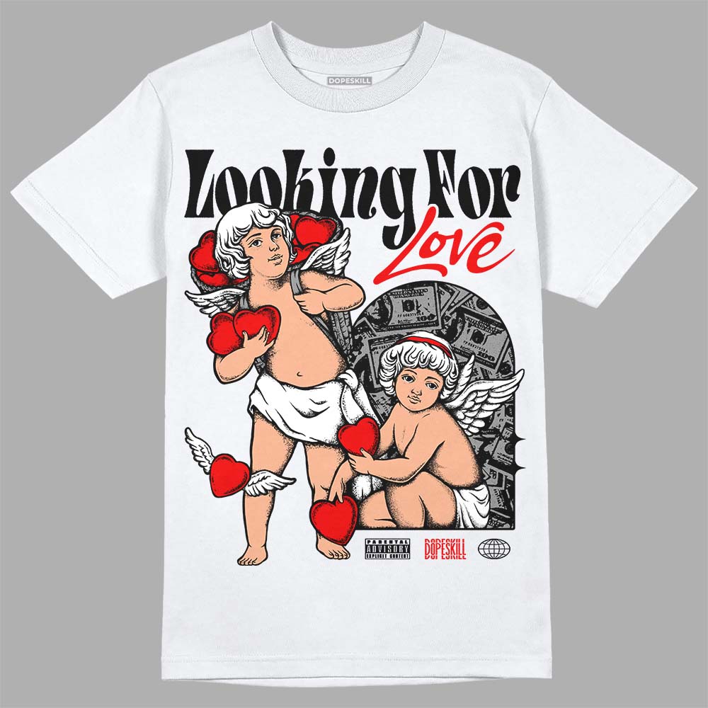 Dunk Low Panda White Black DopeSkill T-Shirt Looking For Love Graphic Streetwear - White