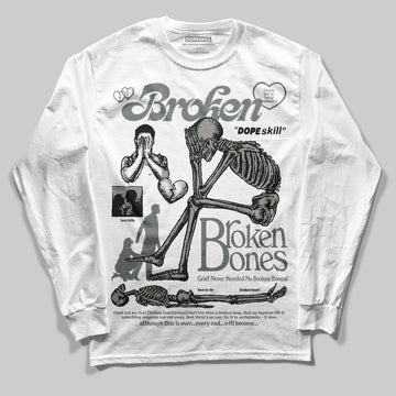 Jordan 9 Cool Grey DopeSkill Long Sleeve T-Shirt Broken Bones Graphic Streetwear - White