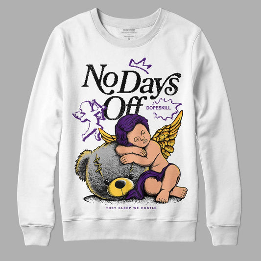 Jordan 12 “Field Purple” DopeSkill Sweatshirt New No Days Off Graphic Streetwear - White