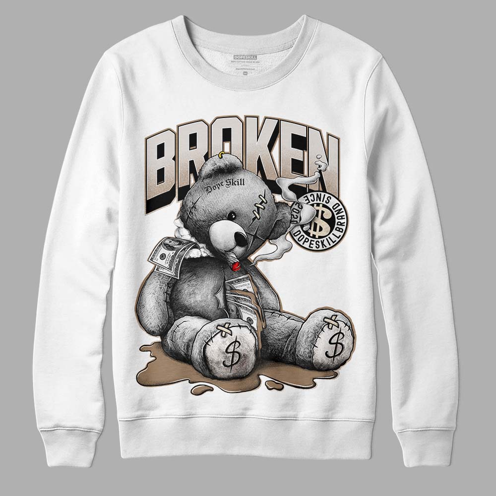 Jordan 5 SE “Sail” DopeSkill Sweatshirt Sick Bear Graphic Streetwear - White