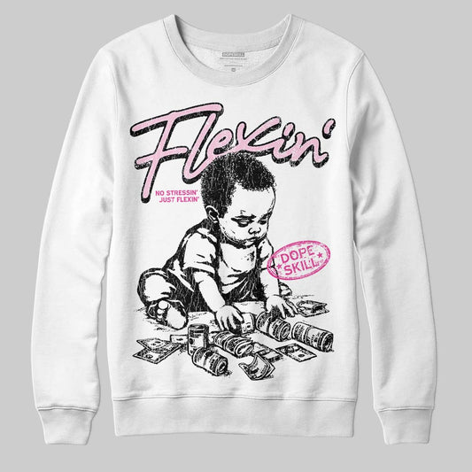 Dunk Low GS 'Triple Pink' DopeSkill Sweatshirt Flexin' Graphic Streetwear - White