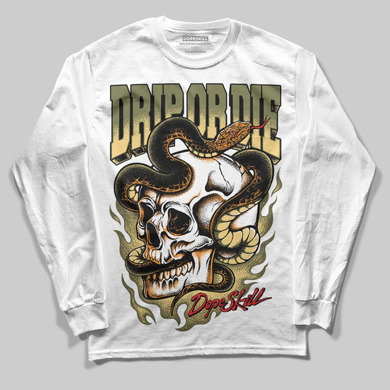 Olive Sneakers DopeSkill Long Sleeve T-Shirt Drip or Die Graphic Streetwear - White