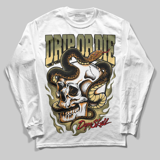 Olive Sneakers DopeSkill Long Sleeve T-Shirt Drip or Die Graphic Streetwear - White