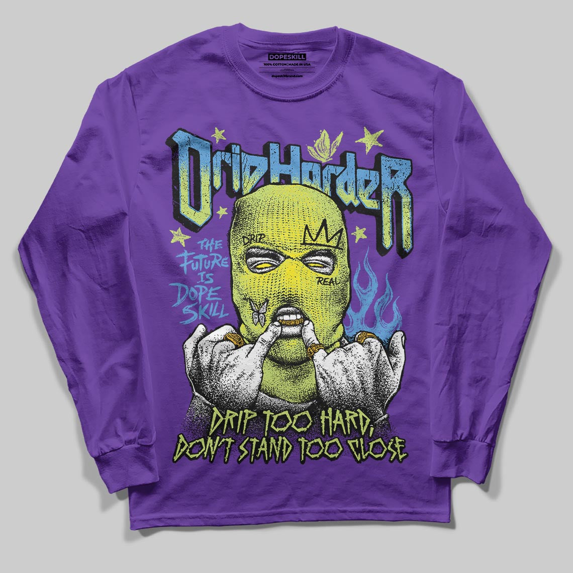 PURPLE Sneakers DopeSkill Long Sleeve T-Shirt Drip Harder Graphic Streetwear - Purple 