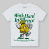 Green Sneakers DopeSkill Toddler Kids T-shirt Work Hard In Silence Graphic Streetwear - White