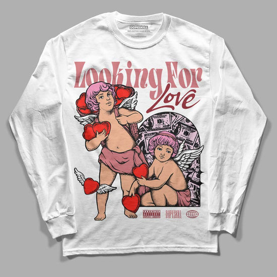 Valentine's Day Collection DopeSkill Long Sleeve T-Shirt Looking For Love Graphic Streetwear - White