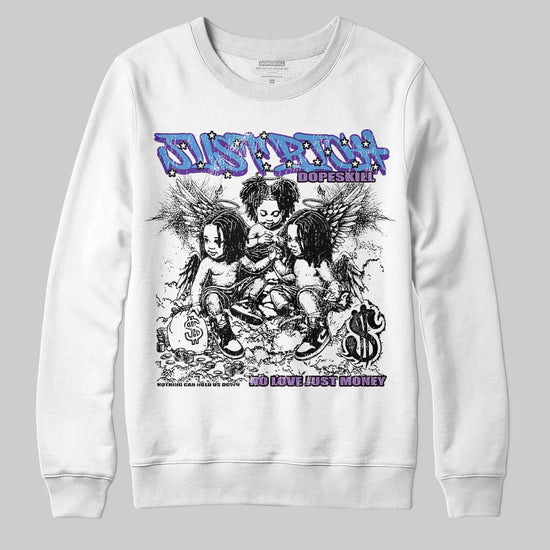 PURPLE Sneakers DopeSkill Sweatshirt Just Rich Graphic Streetwear - White