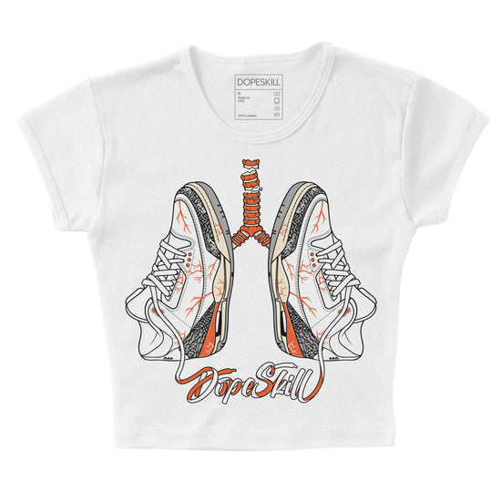 Jordan 3 Georgia Peach DopeSkill Women's Crop Top Breathe Graphic Streetwear - White 