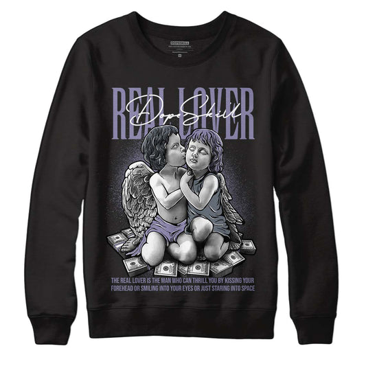 Jordan 5 Retro Low Indigo Haze DopeSkill Sweatshirt Real Lover Graphic Streetwear - Black