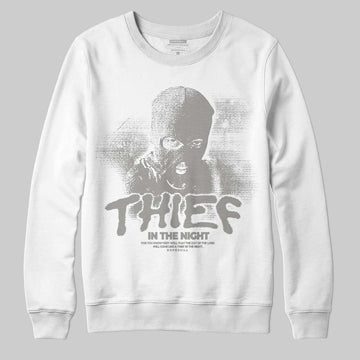 Jordan 9 Cool Grey DopeSkill Sweatshirt Thief In The Night Graphic Streetwear - White