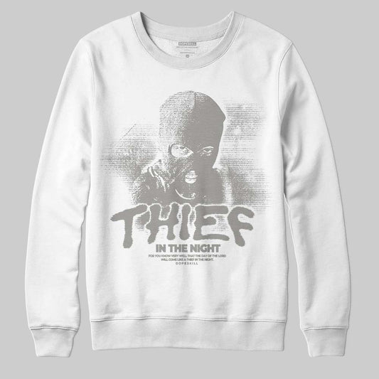 Jordan 9 Cool Grey DopeSkill Sweatshirt Thief In The Night Graphic Streetwear - White
