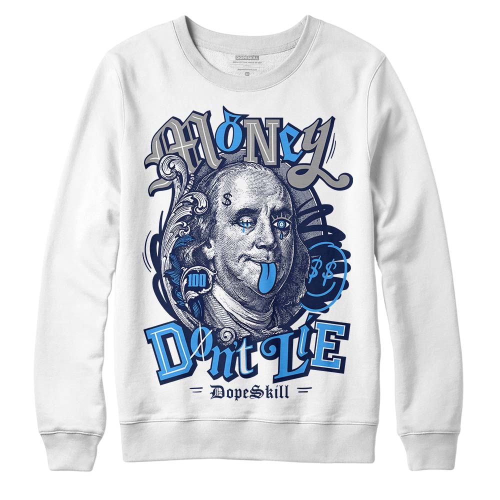 Jordan Spiz’ike Low “White/Obsidian” DopeSkill Sweatshirt Money Don't Lie Graphic Streetwear - WHite