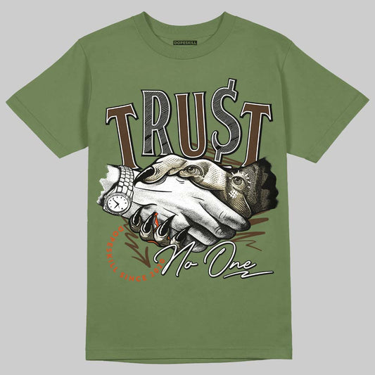Olive Sneakers DopeSkill Olive T-shirt Trust No One Graphic Streetwear