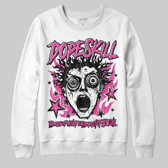 Pink Sneakers DopeSkill Sweatshirt Root of Evil Graphic Streetwear - White