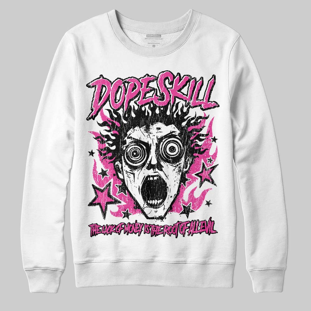 Pink Sneakers DopeSkill Sweatshirt Root of Evil Graphic Streetwear - White