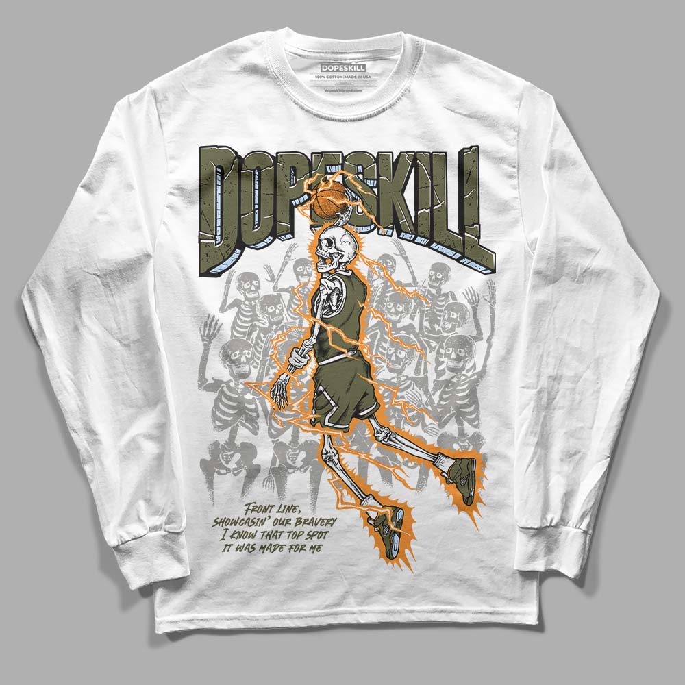 Jordan 5 "Olive" DopeSkill Long Sleeve T-Shirt Thunder Dunk Graphic Streetwear - White