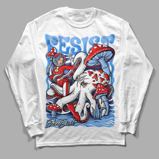 Jordan 6 University Blue DopeSkill Long Sleeve T-Shirt Resist Graphic Streetwear - White