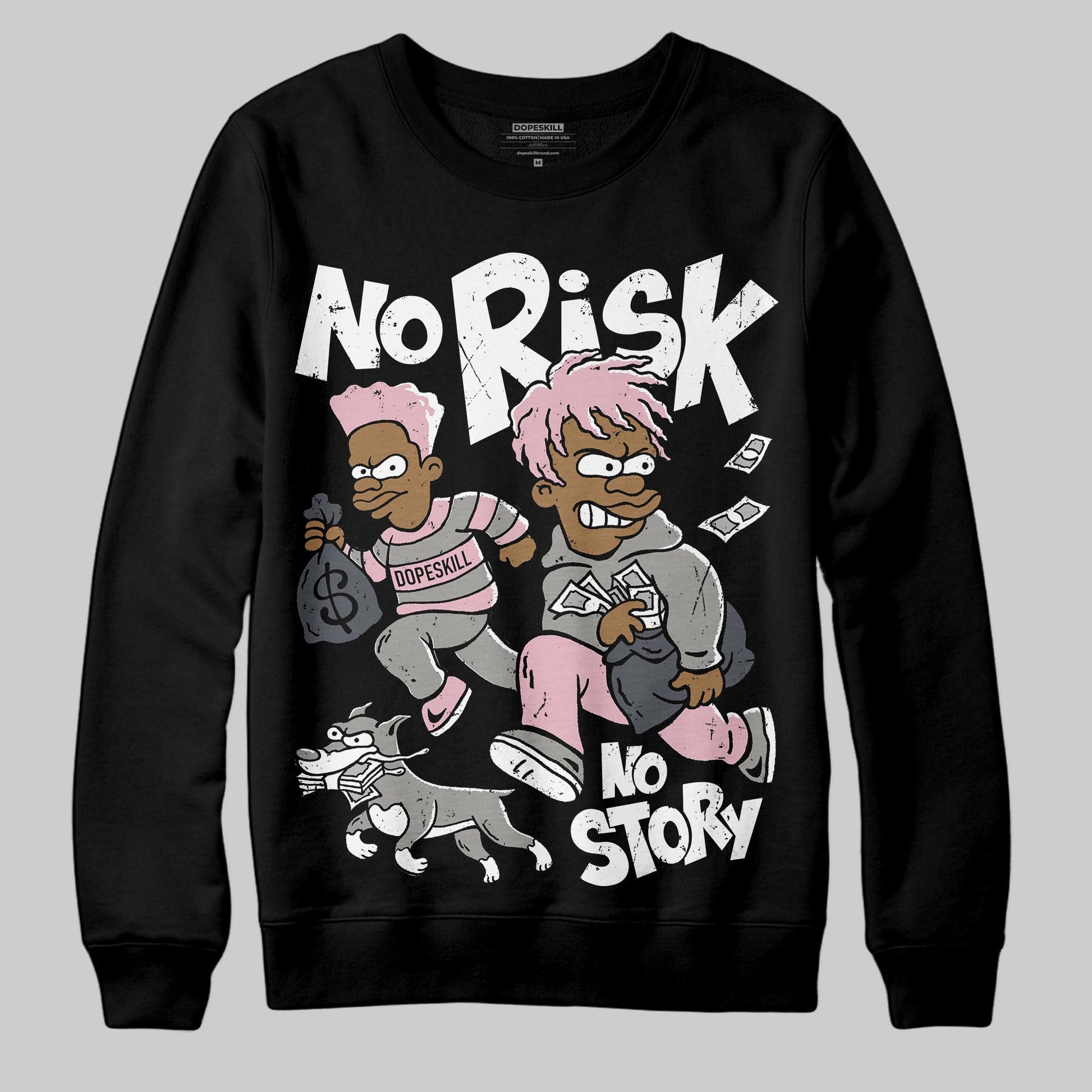 Air Max 95 OG “Pink Foam” DopeSkill Sweatshirt No Risk No Story Graphic Streetwear - Black