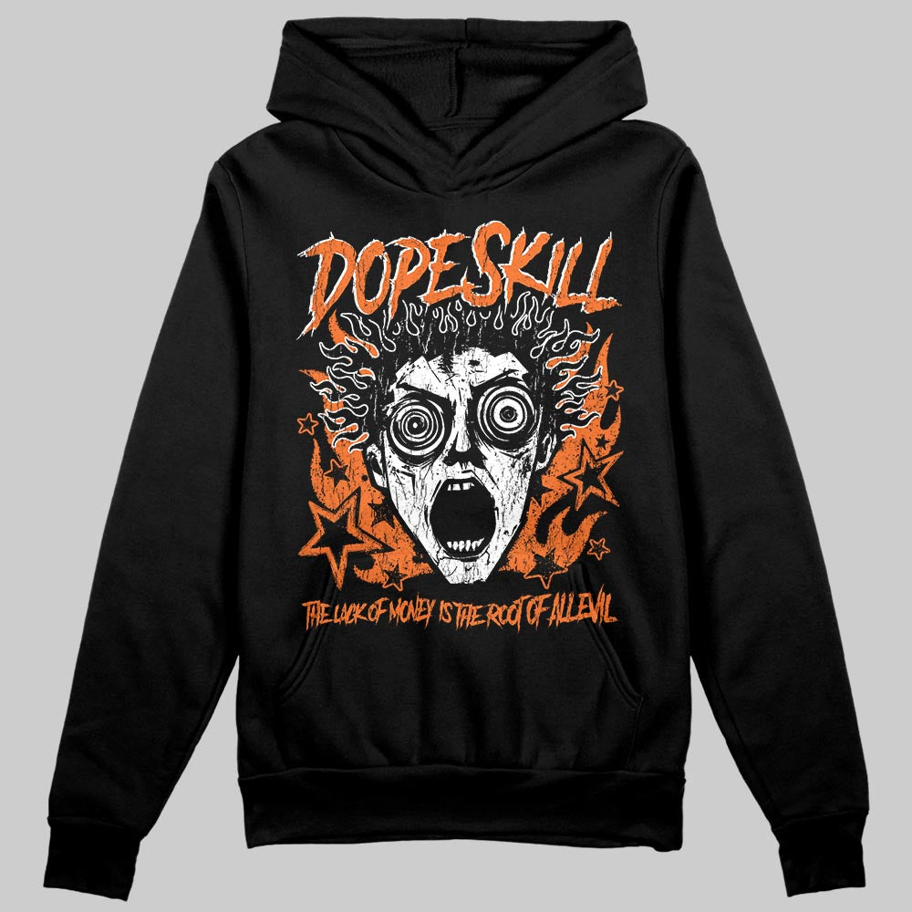Orange, Black and White Sneakers DopeSkill Hoodie Sweatshirt Root of Evil Graphic Streetwear - black