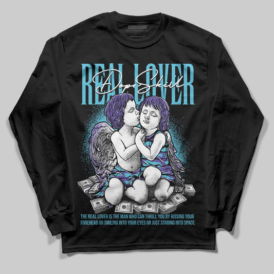 Jordan 8 Retro 'Aqua' 2025 DopeSkill Long Sleeve T-Shirt Real Lover Graphic Streetwear  Black