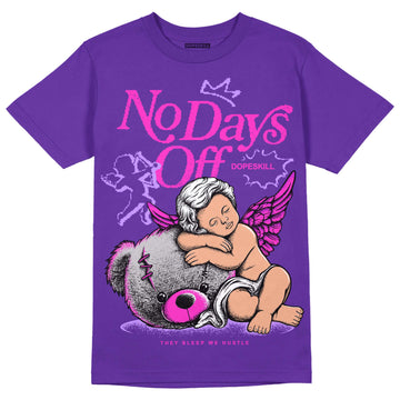 Jordan 13 Court Purple DopeSkill Purple T-Shirt New No Days Off Graphic Streetwear