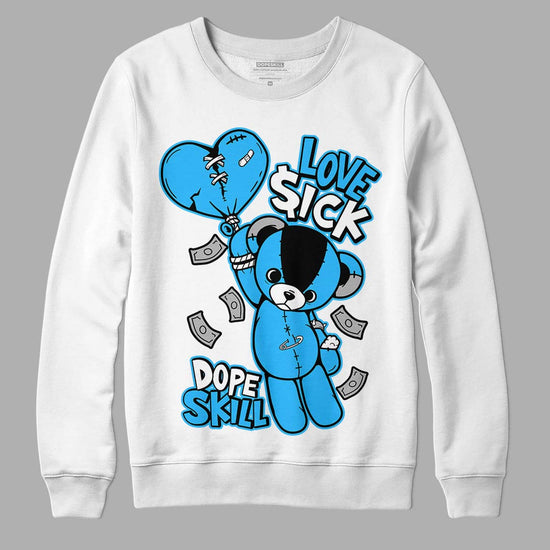 Jordan 2 Low "University Blue" DopeSkill Sweatshirt Love Sick Graphic Streetwear - White