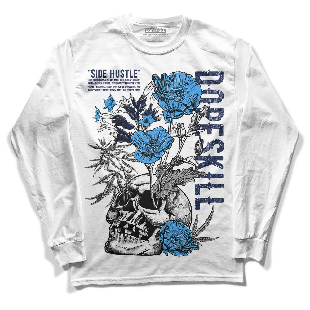 Jordan Spiz’ike Low “White/Obsidian” DopeSkill Long Sleeve T-Shirt Side Hustle Graphic Streetwear - WHite