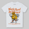 Orange, Black and White Sneakers DopeSkill Toddler Kids T-shirt Work Hard In Silence Graphic Streetwear - White
