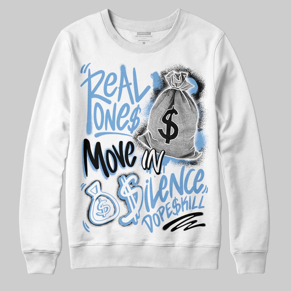 Jordan 12 Retro 'Melo' DopeSkill Sweatshirt Real Ones Move In Silence Graphic Streetwear - White