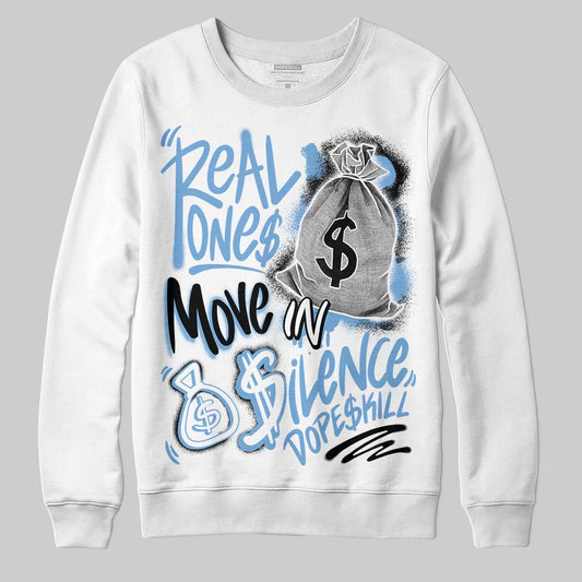 Jordan 12 Retro 'Melo' DopeSkill Sweatshirt Real Ones Move In Silence Graphic Streetwear - White