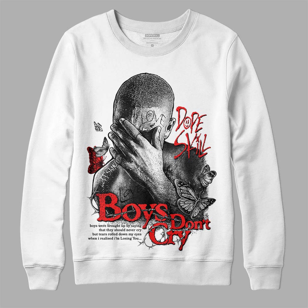 Jordan Spizike Low Bred DopeSkill Sweatshirt Boys Don't Cry Graphic Streetwear - White 