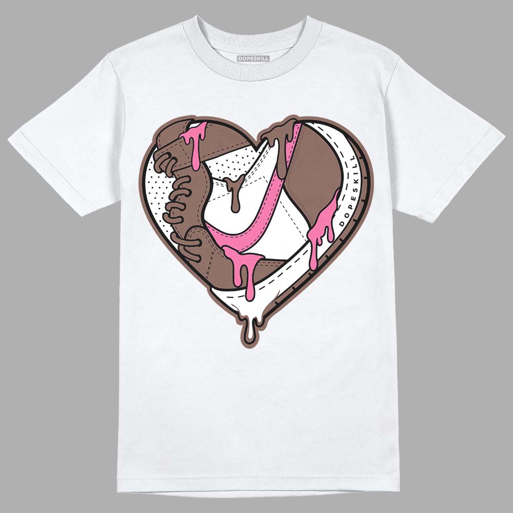 Dunk Low Smokey Mauve Playful Pink DopeSkill T-Shirt Heart Jordan Graphic Streetwear - White