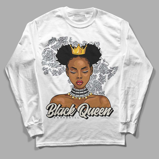 Jordan 1 Retro Low OG Black Cement DopeSkill Long Sleeve T-Shirt Black Queen Graphic Streetwear - White