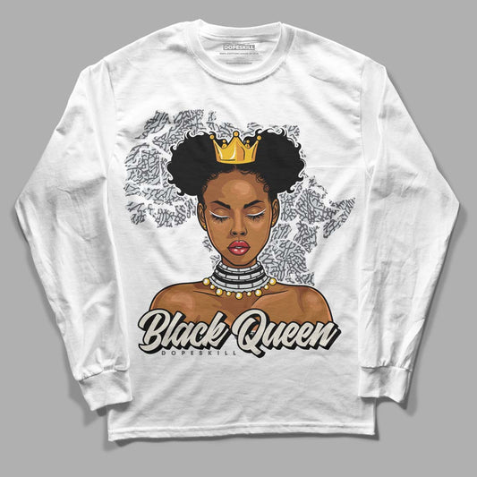 Jordan 1 Retro Low OG Black Cement DopeSkill Long Sleeve T-Shirt Black Queen Graphic Streetwear - White