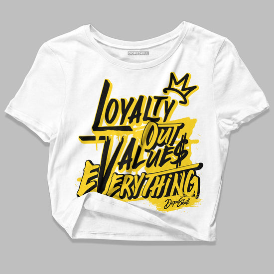 Jordan 4 Yellow Thunder DopeSkill Women's Crop Top LOVE Graphic Streetwear - White 