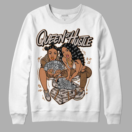 Jordan 3 Retro Palomino DopeSkill Sweatshirt Queen Of Hustle Graphic Streetwear - White