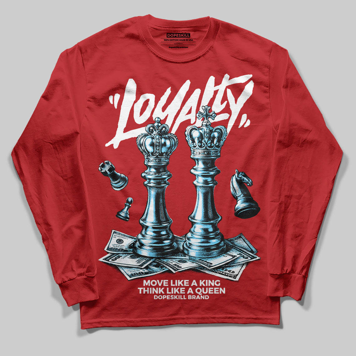 Red Sneakers DopeSkill Long Sleeve T-Shirt Loyalty Graphic Streetwear  Red