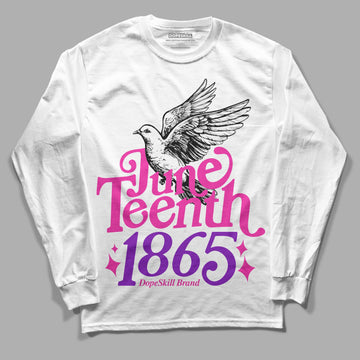 Pink Sneakers DopeSkill Long Sleeve T-Shirt Juneteenth 1865 Graphic Streetwear - White