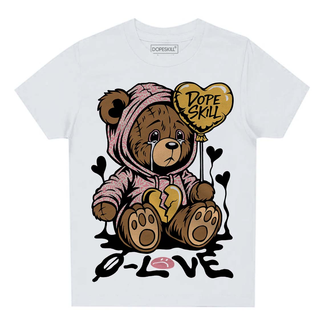 Jordan 3 GS “Red Stardust” DopeSkill Toddler Kids T-shirt Broken Bear Graphic Streetwear - White