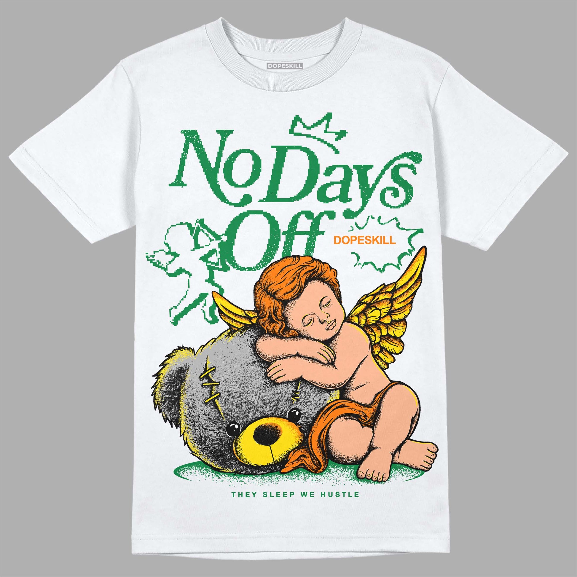 Dunk Low Reverse Brazil DopeSkill T-Shirt New No Days Off Graphic Streetwear - White