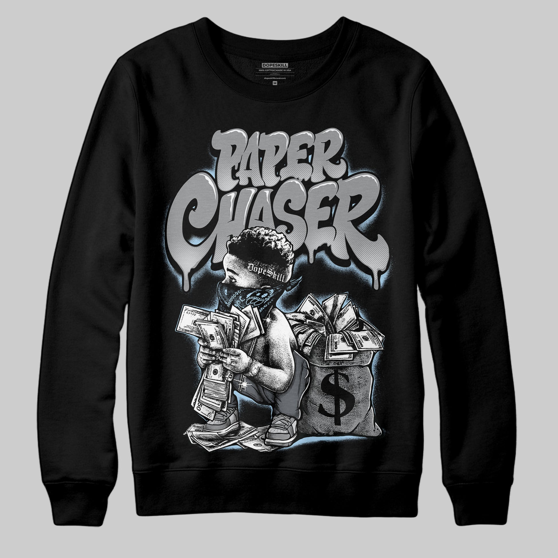 Jordan 5 Retro Wolf Grey (2026) DopeSkill Sweatshirt Paper Chaser Boy Graphic Streetwear - black