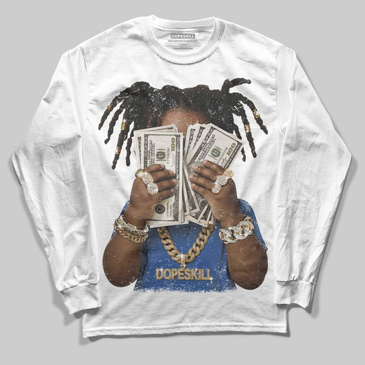 Jordan 1 Low Travis Scott x Fragment DopeSkill Long Sleeve T-Shirt Rich Youth Graphic Streetwear - White