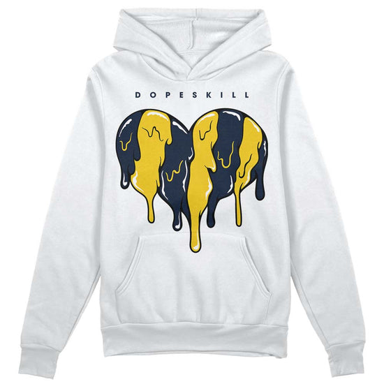 Dunk Low Vintage “Michigan” DopeSkill Hoodie Sweatshirt Slime Drip Heart Graphic Streetwear - White