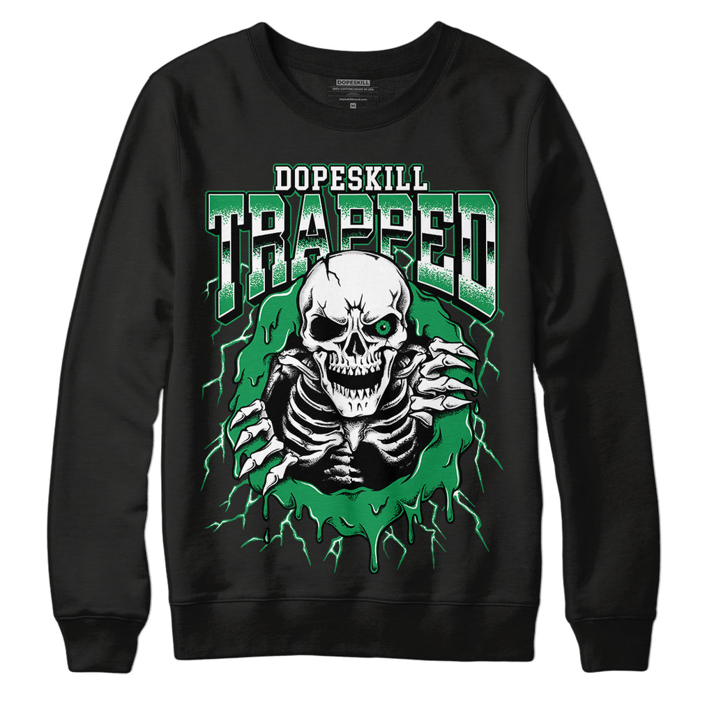 Jordan 1 Low Lucky Green DopeSkill Sweatshirt Trapped Halloween Graphic Streetwear - Black